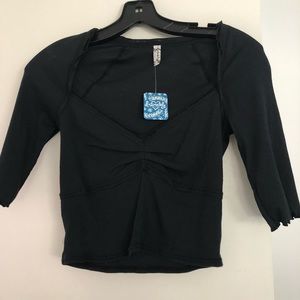 Free People Intimately Black Crop top